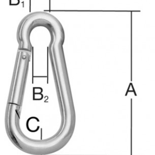 Неръждаема карабина Vormann 60 х 6 мм /2 бр./ | цена за 1бр
