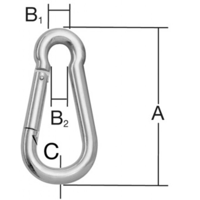 Неръждаема карабина Vormann 60 х 6 мм /2 бр./ | цена за 1бр
