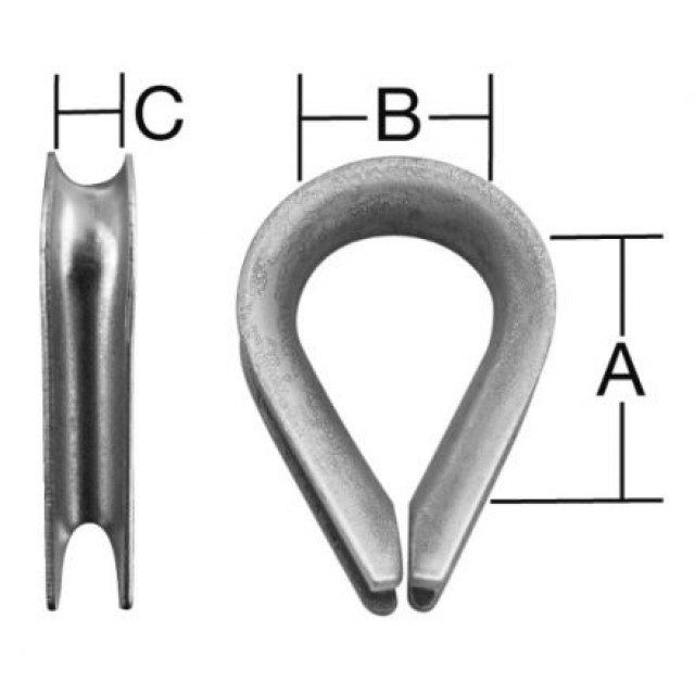 Коуш-скоба с ухо за въже ф8 мм Vormann 39.0 х 18 мм / 2бр. / | цена за 1бр