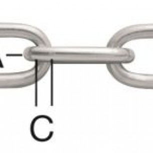Поцинкована стоманена верига "форма А" ф4.0 Vormann звено 19 x 15.2 мм / якост 800 кг / | цена за 1линм