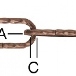 Верижка "декоративна мед" Vormann звено 38 х 20 мм, 15 м, якост 110 кг / д. 3.8 мм / | цена за 1линм