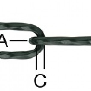 Верижка "декоративно черно" Vormann звено 38 х 20 мм, 15 м, якост 110 кг / д. 3.8 мм / | цена за 1линм