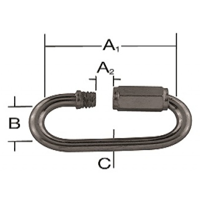 Неръждаема карабина с дълга гайка Vormann 31.5 х 11.5 х 4 мм / просвет 5.5 мм / | цена за 1бр