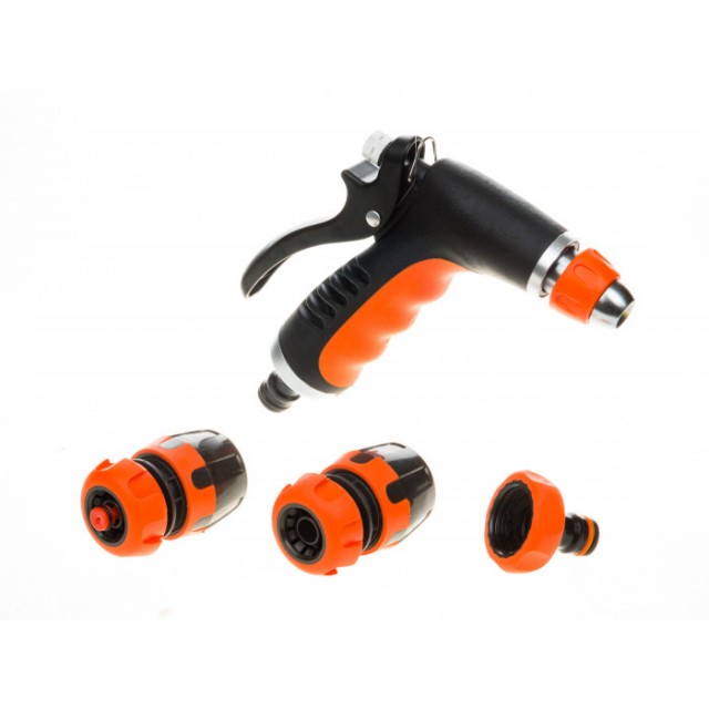 Комплект-пистолет с мет. дюза и конектори G. Garden Soft grip | цена за 1бр