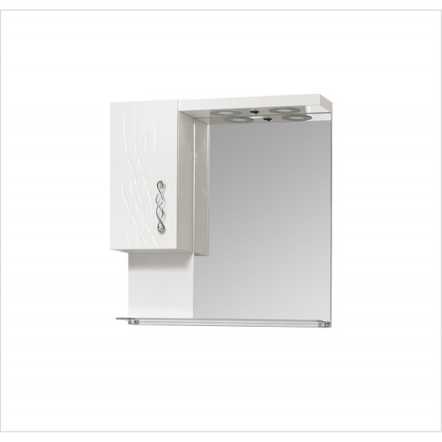 Горен шкаф за баня Макена Бети с огледало, Бял | цена за 1бр