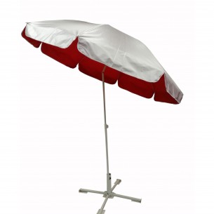 Плажен чадър WUB12 с алуминиево покритие отвън и чупещо се рамо, Червен, ø220 см | цена за 1бр