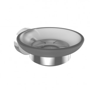 Стъклена сапунерка Makena Round, Хром | цена за 1бр