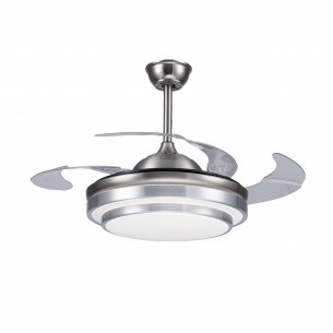 Таванен вентилатор Ziel Cooling KGFS-009 с LED осветление и дистанционно, Хром | цена за 1бр