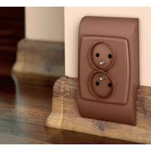 Розетка за контакт или кабелна TV Salag, Кафяв | цена за 1бр