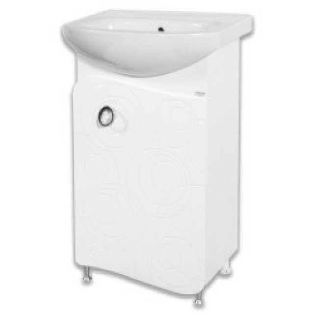 Долен шкаф за баня Makena Бъбъл с мивка, Бял | цена за 1бр