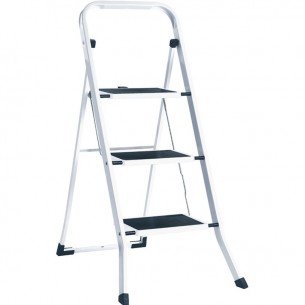 Стълба домакинска 3 стъпала метална бяла | цена за 1бр