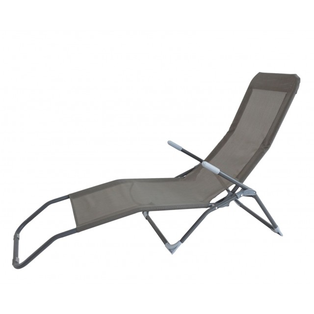 Сгъваем шезлонг My Garden SC-096 с метална рамка 58х91х151см сив | цена за 1бр