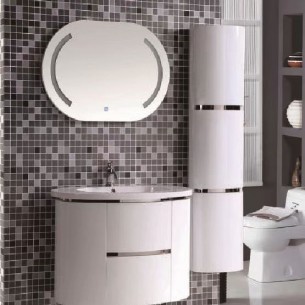 Комплект долен шкаф с мивка, Led огледало и колона 5807 | цена за 1бр