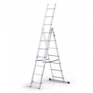 Стълба алуминиева 3 x 7 стъпала 150 кг Multisystem 4.23 м | цена за 1бр