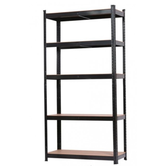Стелаж метален Rivet black, 5 MDF рафта x 175 кг, 180 x 120 x 45 см | цена за 1бр
