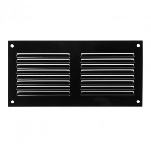 Вентилационна решетка метал 200х100 мм черна | цена за 1бр