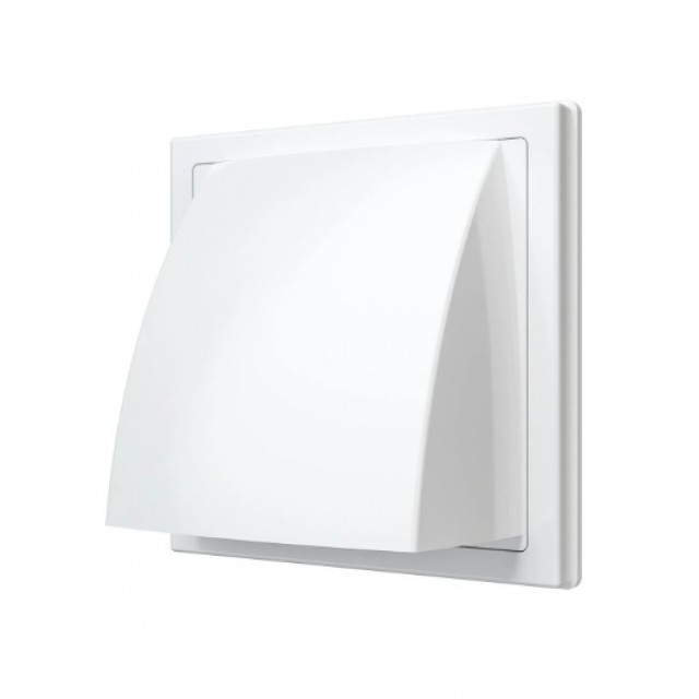 Изходна стенна клапа OMSON 1515K10FV, 150 х 150 см с фланец ф100, ASA plastic, Бял | цена за 1бр