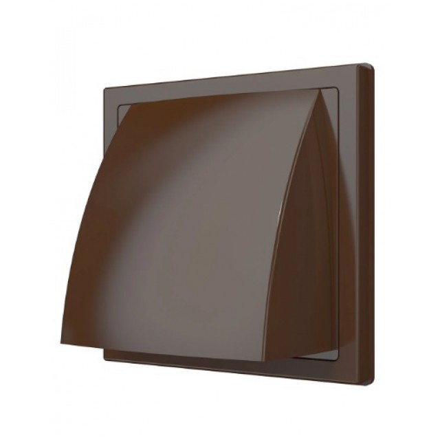 Изходна стенна клапа OMSON 1515K12.5FV с фланец ф125, 212 х 212 мм, ASA plastic, Кафяв  | цена за 1бр