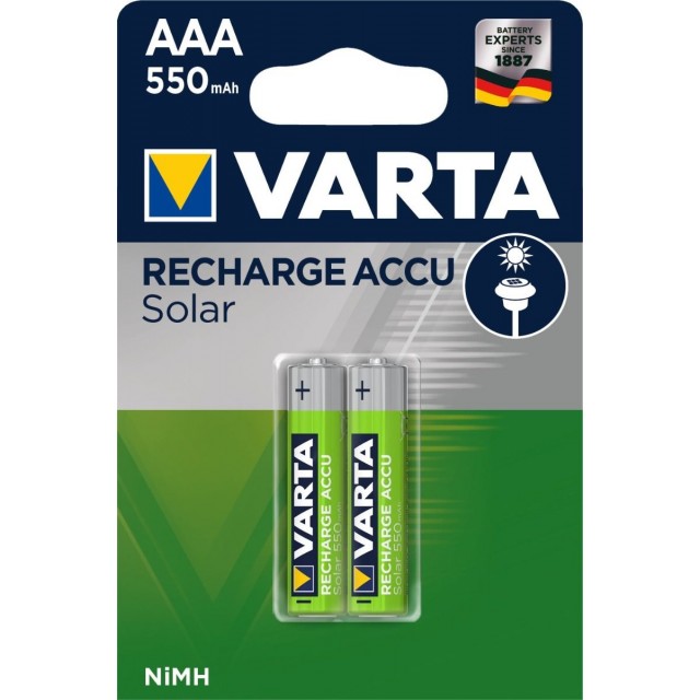 Батерии Varta 56733 Solar Ready2Use AAA 550mAh 2бр. блистер | цена за 1блистер