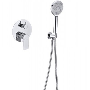 Душ комплект за вграждане Cascada ZS-C2009A Хром с кръгла душ глава и слушалка  | цена за 1бр