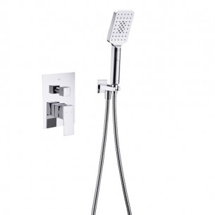 Душ комплект за вграждане Cascada ZS-C2010A Хром с квадратна душ глава и слушалка | цена за 1бр