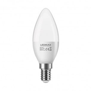 LED Крушка 5W LEDMAX C37 230V/50HZ /Е14/80Lm/W 6500K, RA80, IP20 CE/EMC | цена за 1бр