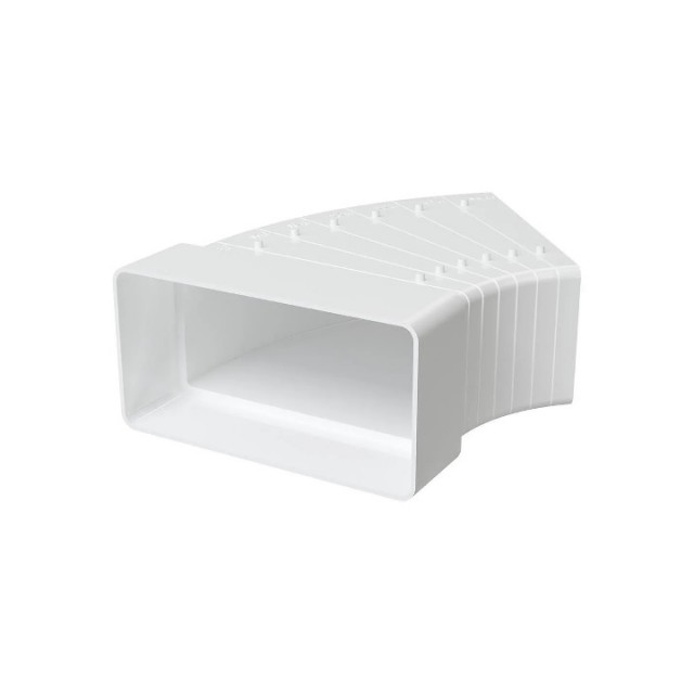 Хоризонтално правоъгълно универсално коляно OMSON 511KRP, 55 х 110 мм, Бял | цена за 1бр