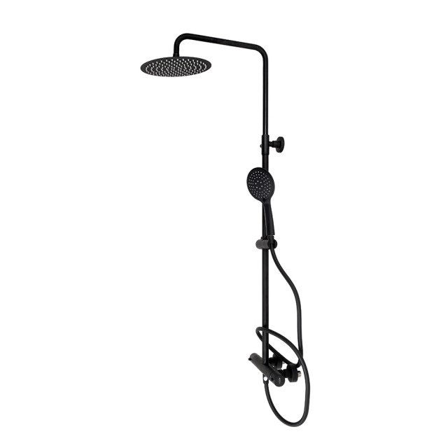 Тръбно окачване Makena с термостатен смесител, Черен | цена за 1бр