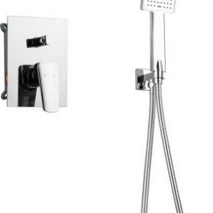 Душ комплект за вграждане Makena с квадратна душ глава и слушалка, Хром | цена за 1бр Душ комплект за вграждане Makena с квадратна душ глава и слушалка, Хром | цена за 1бр