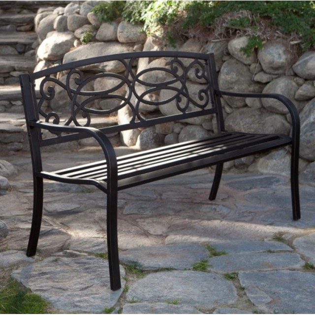 Метална паркова пейка My Garden, LETKIND-BENCH-FLO-1, 125x60x87cm | цена за 1бр