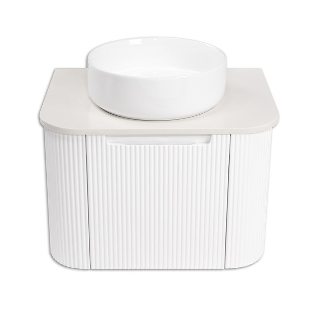 Долен шкаф за баня Makena с порцеланова мивка и плот от кварцов камък, Бял | цена за 1бр