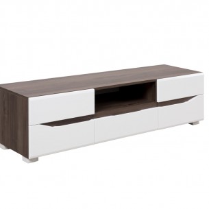 TV шкаф Matis Veneto Орех Табако/Бял гланц, 160 х 47 х 43 см | цена за 1бр