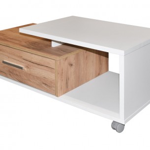 Холна маса Matis Leo, Златен Дъб + Бял гланц, 110 х 50 х 41 см | цена за 1бр Холна маса Matis Leo, Златен Дъб + Бял гланц, 110 х 50 х 41 см | цена за 1бр