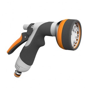 Воден пистолет GF Soft Touch метал/гума, 8 функции, 10л/мин, 4 bar | цена за 1бр