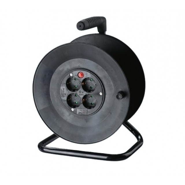 Удължител на макара Ziel 25м., 4 гнезда с кабел 3х1,5мм2 | цена за 1бр