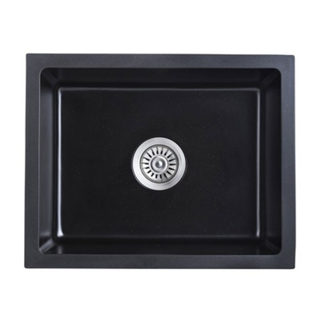 Кухненска мивка с едно корито Cascada, Гранит, 54 x 43 x 20 см, Черен | цена за 1бр