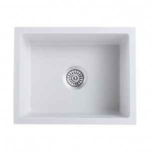 Кухненска мивка с едно корито Cascada, Гранит, 54 х 43 х 20 см, Бял | цена за 1бр Кухненска мивка с едно корито Cascada, Гранит, 54 х 43 х 20 см, Бял | цена за 1бр