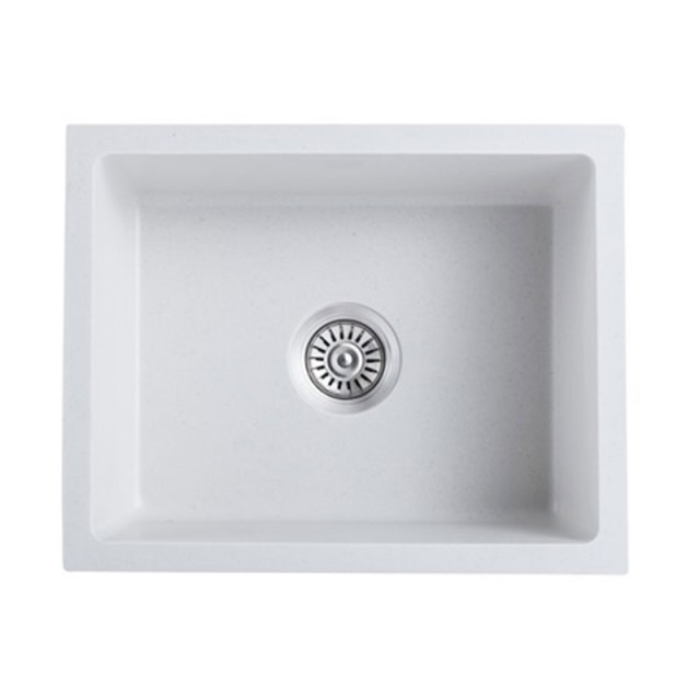Кухненска мивка с едно корито Cascada, Гранит,  54 х 43 х 20 см, Бял | цена за 1бр