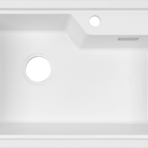 Кухненска мивка с едно корито Cascada, Гранит, 65 х 45 х 21 см, Бял | цена за 1бр Кухненска мивка с едно корито Cascada, Гранит, 65 х 45 х 21 см, Бял | цена за 1бр