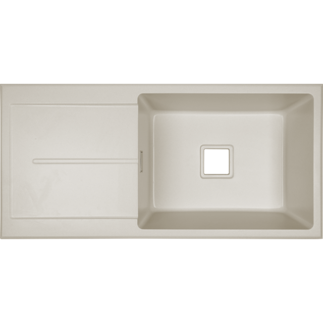 Кухненска мивка с едно корито и отцедник Cascada, Гранит, 94 х 45 х 21.5 см, Крем | цена за 1бр