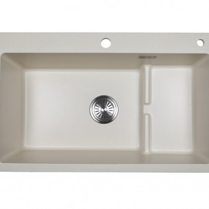 Кухненска мивка с помощно корито Cascada, Гранит, 80 х 49 х 22 см, Крем | цена за 1бр Кухненска мивка с помощно корито Cascada, Гранит, 80 х 49 х 22 см, Крем | цена за 1бр