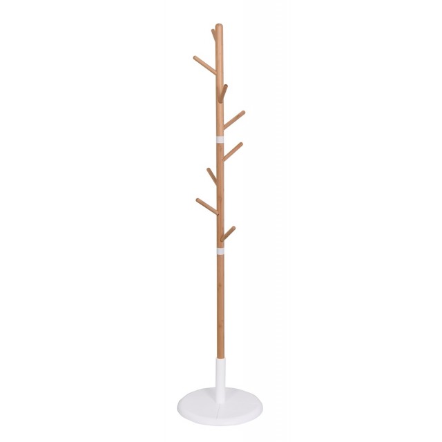 Стояща закачалка, Натурален/Бял, 39.6 х 39.6 х 174.5 см | цена за 1бр