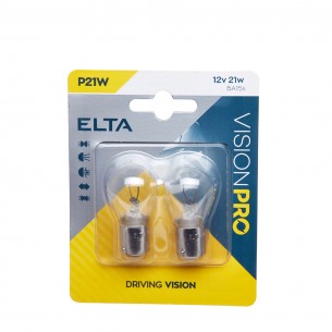 Автомобилна крушка Elta P21W 12V  - блистер, 2 броя | цена за 1бр