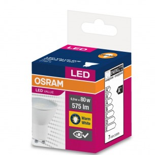 LED крушка OSRAM PAR16 6,9W, 120°, 575lm, 230V, 2700K, GU10 | цена за 1бр