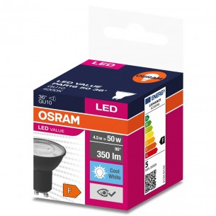 LED крушка с черно тяло OSRAM PAR16 4,2W 36°, 350lm, 4000K, GU10 | цена за 1бр