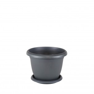 Саксия с подложка Tangra, Антрацит, 23 см | цена за 1бр