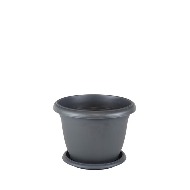 Саксия с подложка Tangra, Антрацит, 23 см | цена за 1бр