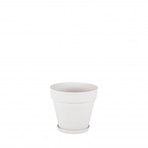 Саксия с подложка Merlow, Бял, 19 x 17.5 см  | цена за 1бр