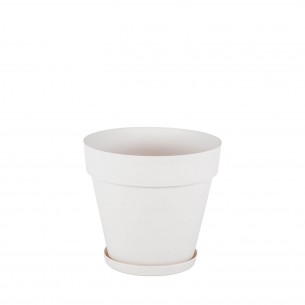 Саксия с подложка Merlow, Бял, 28 x 26 см | цена за 1бр