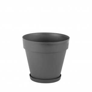 Саксия с подложка Merlow, 37 x 34 x 37 см, Aнтрацит | цена за 1бр